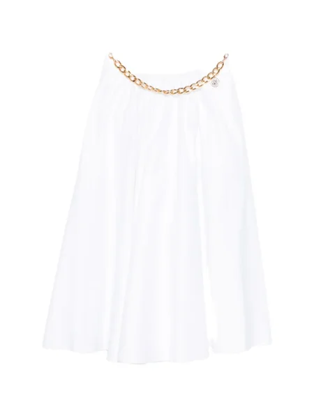 Fustă midi Elisabetta Franchi până la genunchi alb