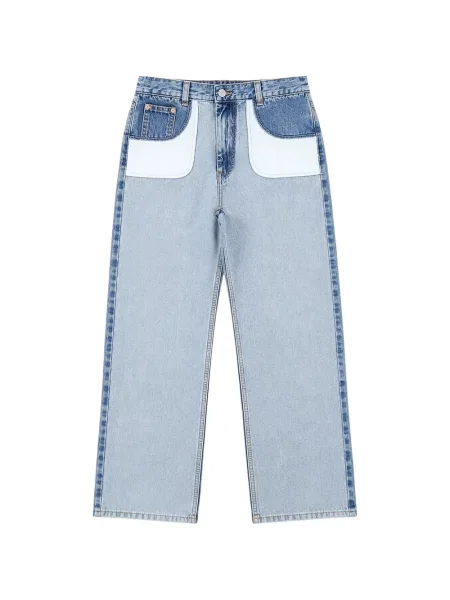 Jeansy straight leg dziecięce Mm6 Maison Margiela niebieskie
