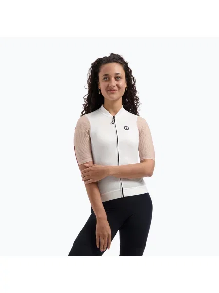 Tricou de ciclism pentru femei Rogelli Fast sand/dusty pink/cherry roz