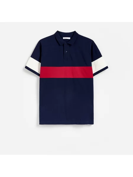 Reserved Polo tričko comfort fit tmavomodrá