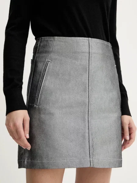 Calvin Klein Jeans spódnica jeansowa mini prosta szary