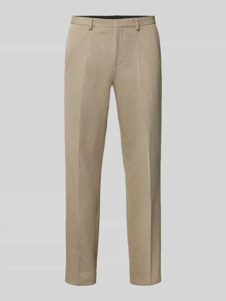 Spodnie garniturowe o kroju super slim fit z dodatkiem model Hugo beżowe