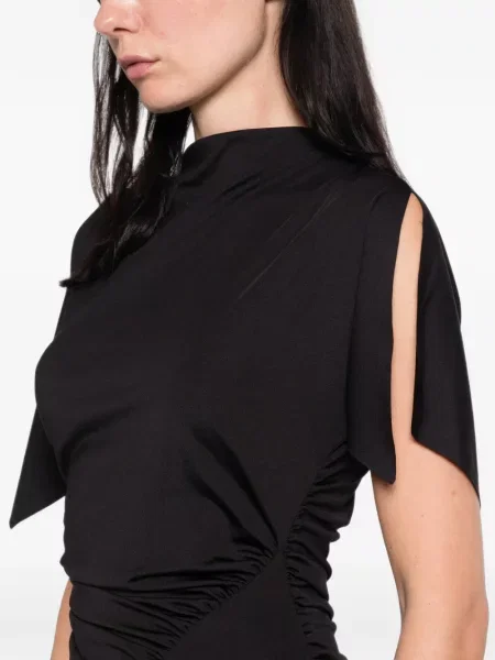 Rochie Victoria Beckham asimetrică negru