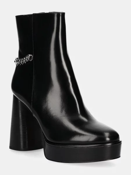 Кожени боти MICHAEL Michael Kors Carlisle с дебел черно