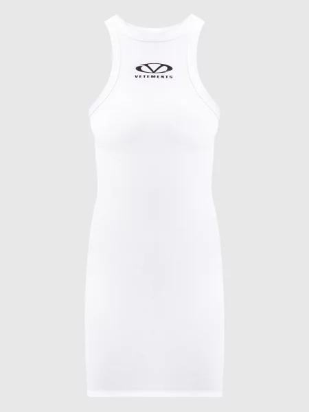 Топ з контрастним принтом логотипа Vetements білий