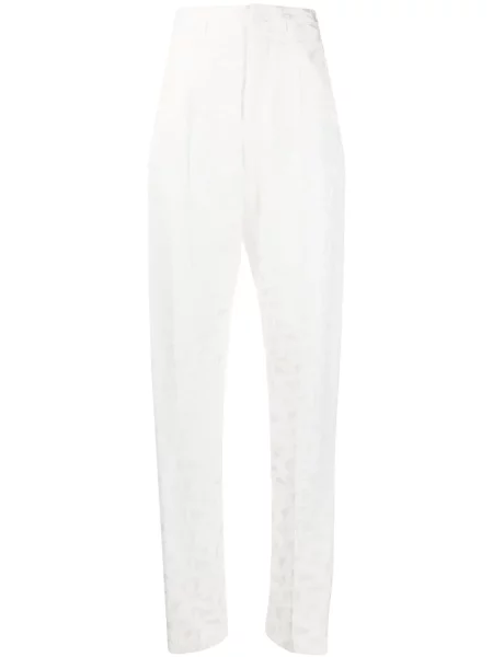 Pantaloni Isabel Marant cu imagine cu imprimeu geometric alb