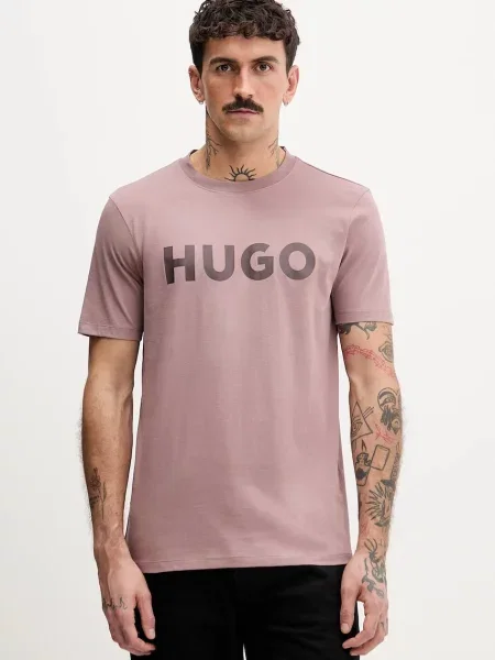 Тениска HUGO Dulivio розово
