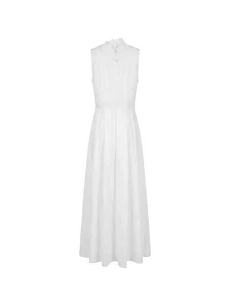 Rochie maxi Ermanno Scervino fără mâneci din dantelă alb