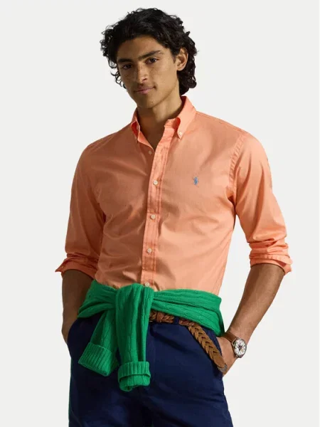 Polo Ralph Lauren Сорочка Світло-помаранчевий Custom Fit помаранчева