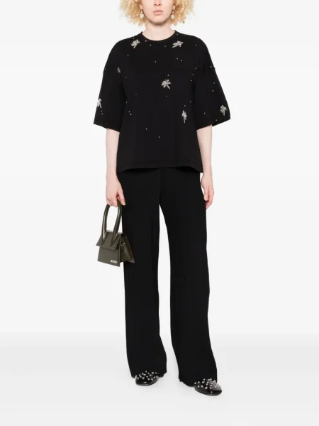 Pantaloni Forte_forte din crep negru