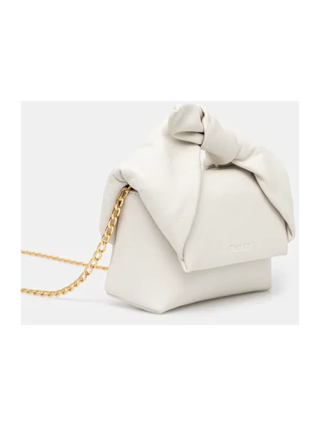JW Anderson torebka skórzana Bow Small Twister biały