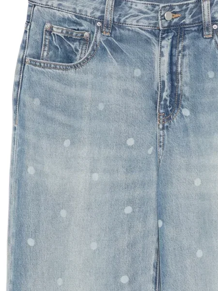 Jeansy dzwony Jnby w grochy dzwony niebieskie