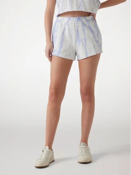 Къс панталон Guess с десен със стандартна талия синьо