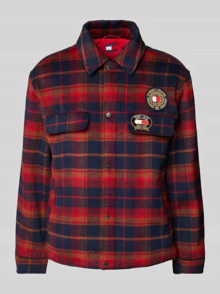 Kurtka koszulowa o kroju regular fit z kieszenią na piersi Tommy Jeans czerwona