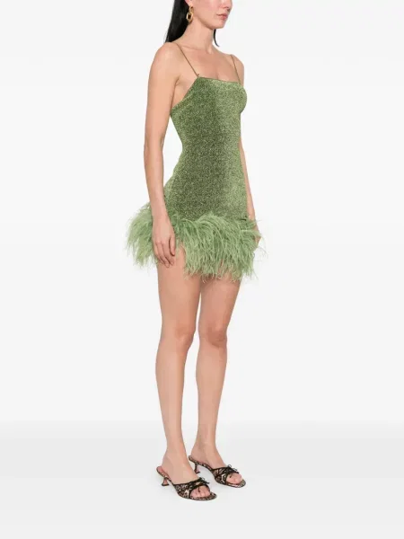Костюм мини мини рокля Oséree с пера зелено