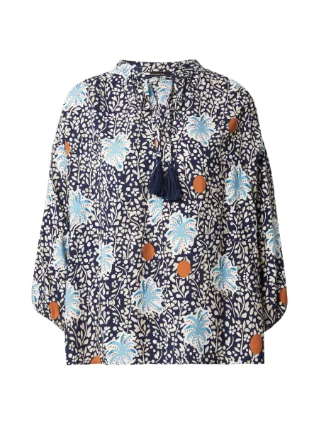 MORE & MORE Bluză bej / turcoaz / negru alb