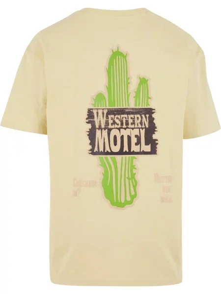Lost Youth Póló Western Motel világos / antracit / zöld sárga
