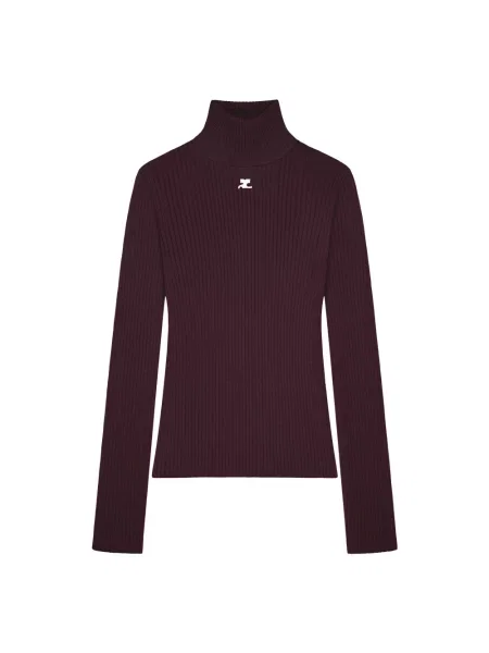 Dzianinowy sweter Courreges czerwony