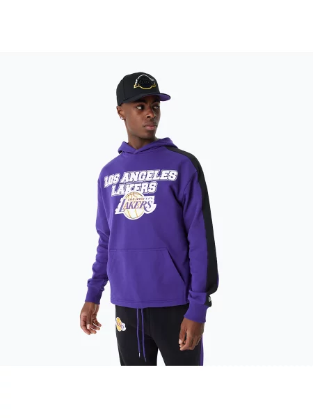 Mikina New Era NBA Large Graphic OS Hoody Los Angeles Lakers purple fialová