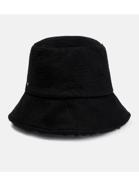 Klobuk bucket Max Mara z avtogramom črna