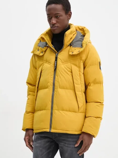 Яке G-Star Raw зимен модел с уголемена кройка жълто