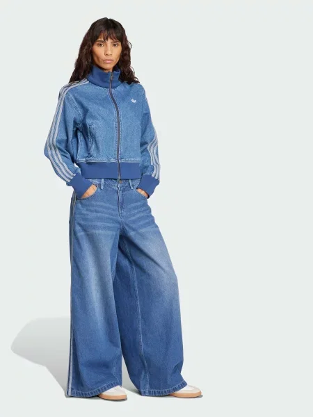 Широкі джинси adidas Adicolor комбінований верх синій