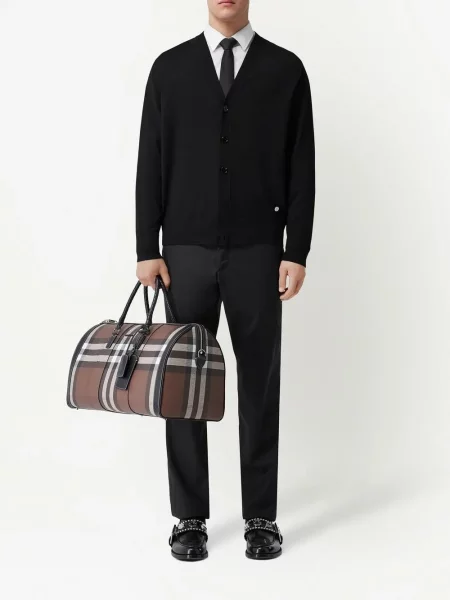 Cardigan Burberry cu decolteu în V negru