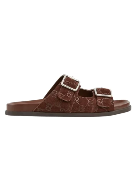 Klapki Gucci zamszowe brązowe