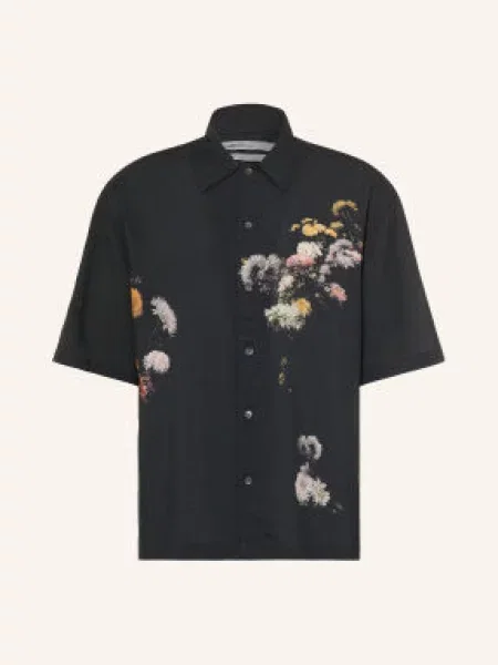 Allsaints Koszula Z Krótkim Rękawem Fleur Saint Comfort Fit schwarz czarna