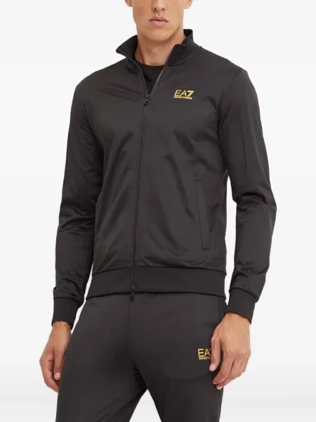 Pantaloni Ea7 Emporio Armani cu autograf negru
