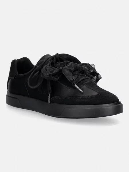 Sneakerși Calvin Klein din satin negru