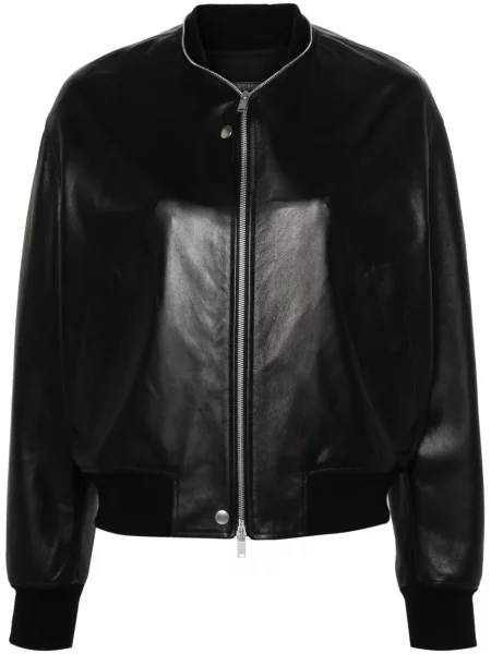 Geanta de piele Jil Sander negru