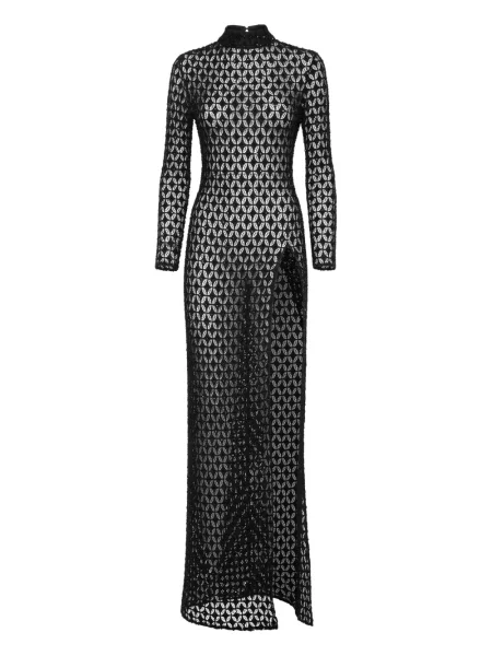 Haftowana maksi sukienka maxi Philipp Plein garniturowa czarna