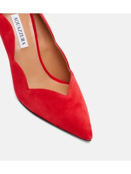 Pantofi cu toc Aquazzura din piele de căprioară roșu