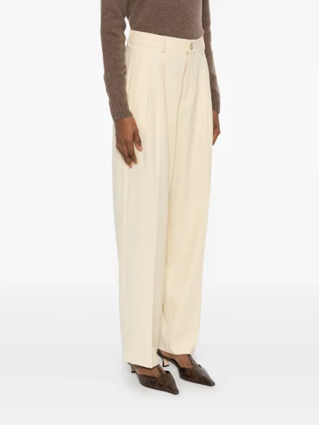 Pantaloni Solotre plisate galben