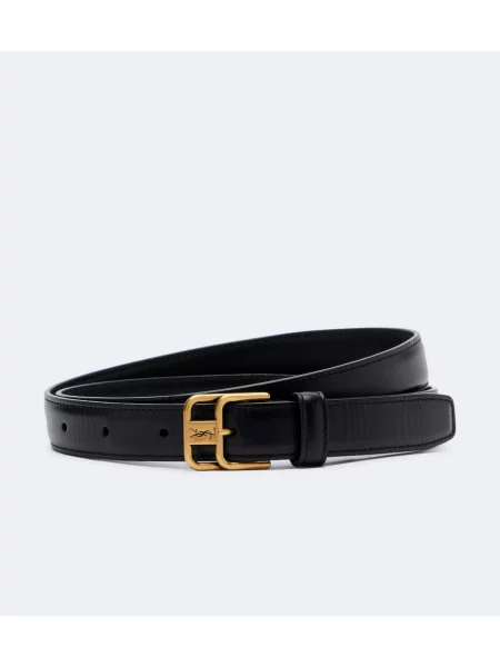 Cu centură curea Saint Laurent din piele negru