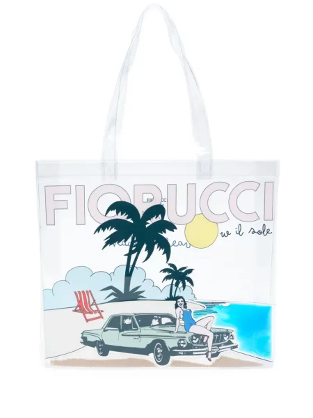 Geantă Fiorucci cu imagine alb