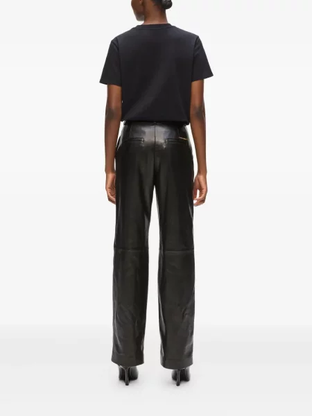 Pantaloni Karl Lagerfeld din piele negru