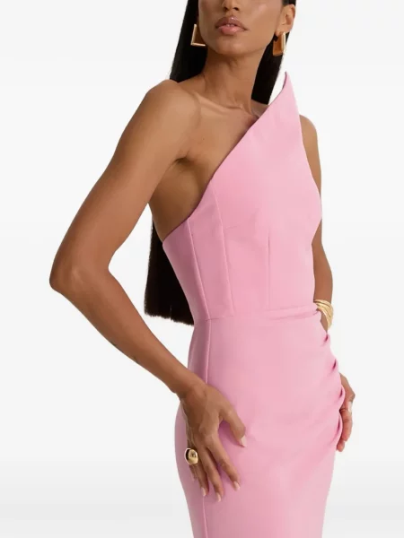 Rochie maxi Moos Studio cu un umăr gol roz