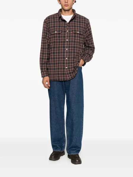 Levágott kordbársony kockás póló Levi's® piros