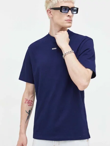 Kratka majica HUGO mornarsko modra črna