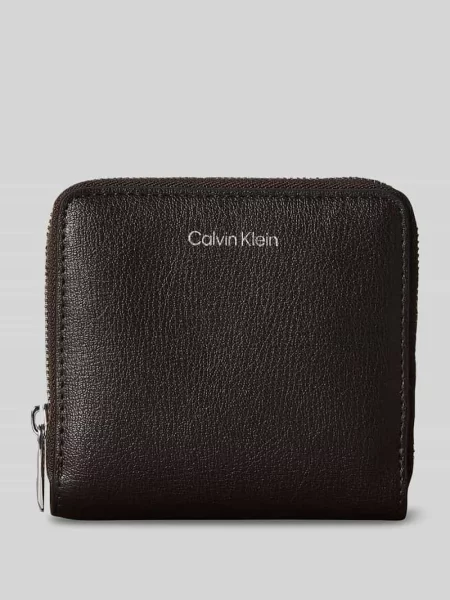 Calvin Klein portfel z imitacji skóry brązowy
