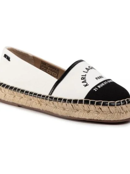 Espadrilles KARL LAGERFELD White Canvas w/Black