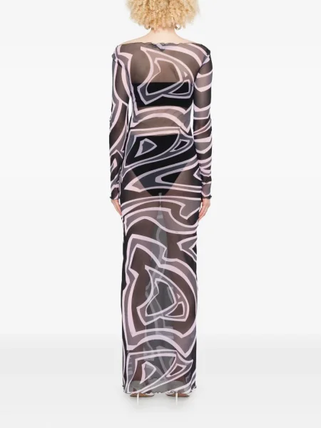 Rochie maxi Pucci cu imagine cu imprimeu abstract lungă negru
