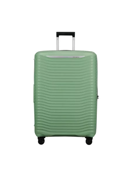Lniana walizka Samsonite zielona