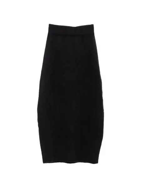 Fusta maxi Lauren Manoogian cu talie înaltă tricotate negru