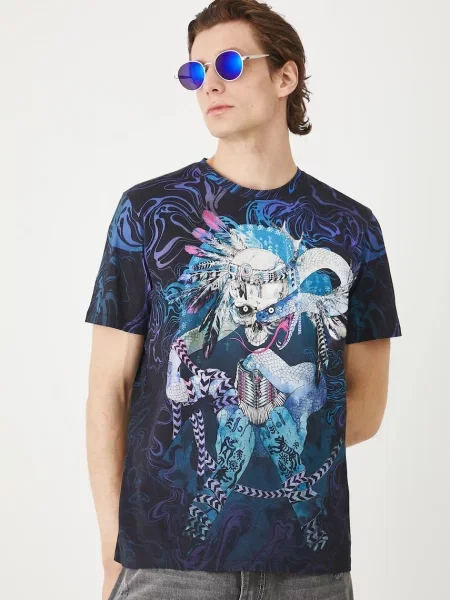 Тениска Medicine с десен черно