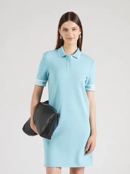 Karl Lagerfeld Rochie tip bluză turcoaz alb