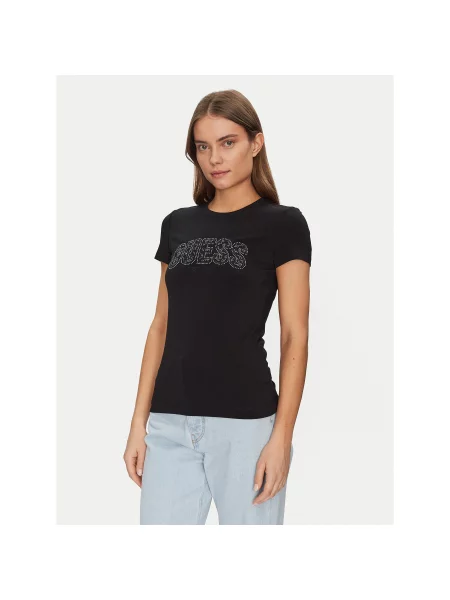 Guess Marškinėliai Slim Fit juoda