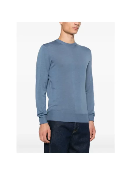Sweter Canali z okrągłym dekoltem niebieski